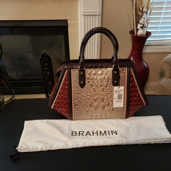 Trapezoid Alligator Brahmin Bag